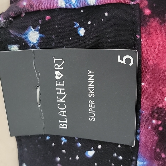 Super Skinny Jeans Hot Topic Blackheart Womens Juniors Size 5 Galaxy Print NWT - Picture 6 of 11